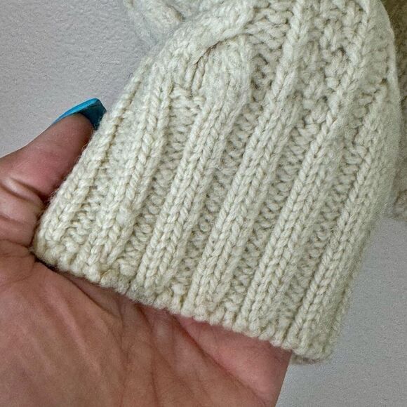 Inis Crafts 100% Merino Wool Full Zip Cardigan Sweater in Oatmeal Women’s Medium - Picture 2 of 8